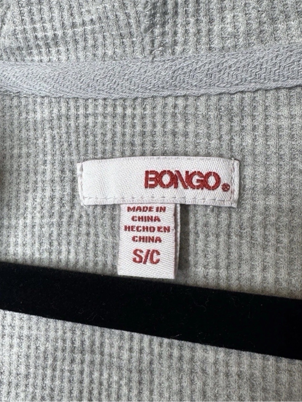 Bongo Women’s Size Small Athletic Hooded Cardigan Waffle Knit Sweater Hoodie - Picture 4 of 4